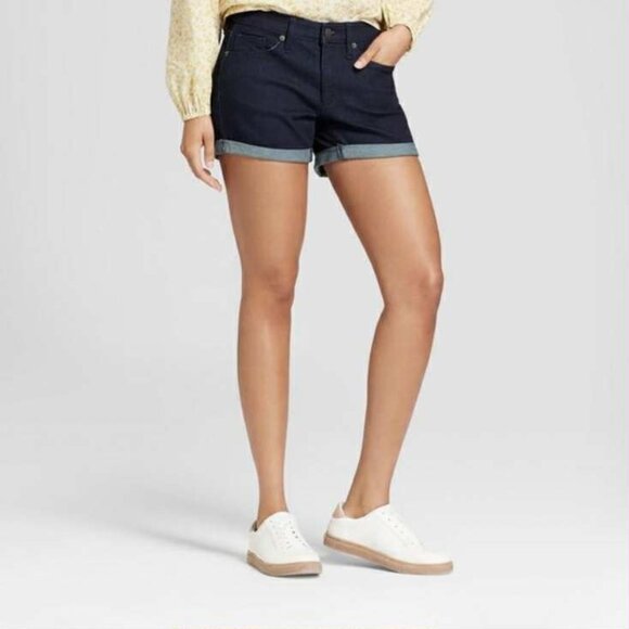 MOSSIMO Mid-Rise Midi Denim Shorts (Size: 00/24) - Picture 3 of 12